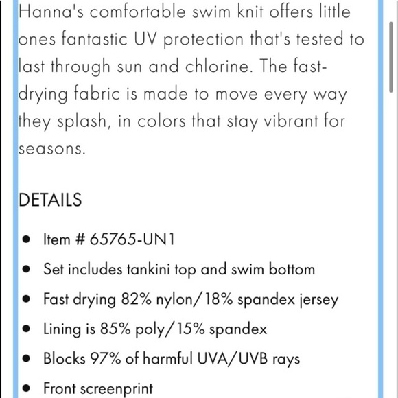 Hanna Andersson NWT Sunblock Tankini Swimsuit Lemons Print White & Yellow Scandi - Picture 4 of 9